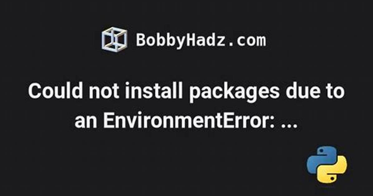Python: Could Not Install Packages Due to an Oserror: [Errno 2] No Such File or Directory