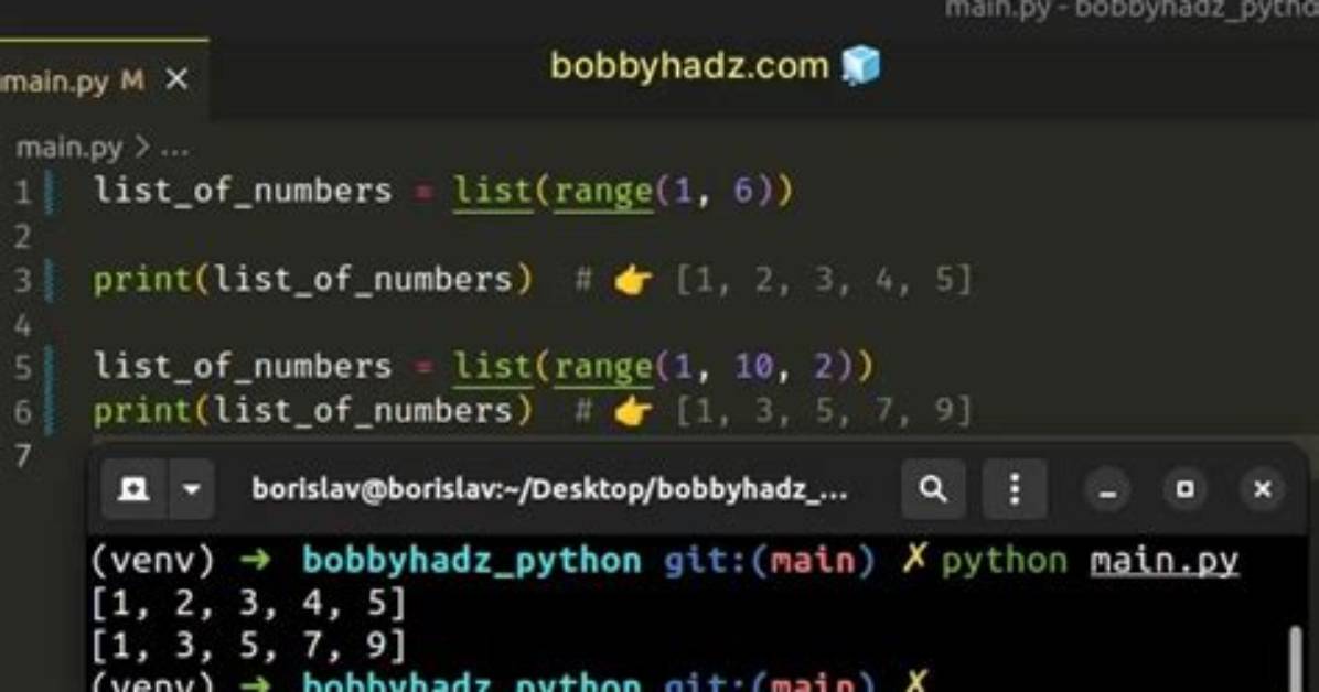 Python - Create List with Numbers Between 2 Values?