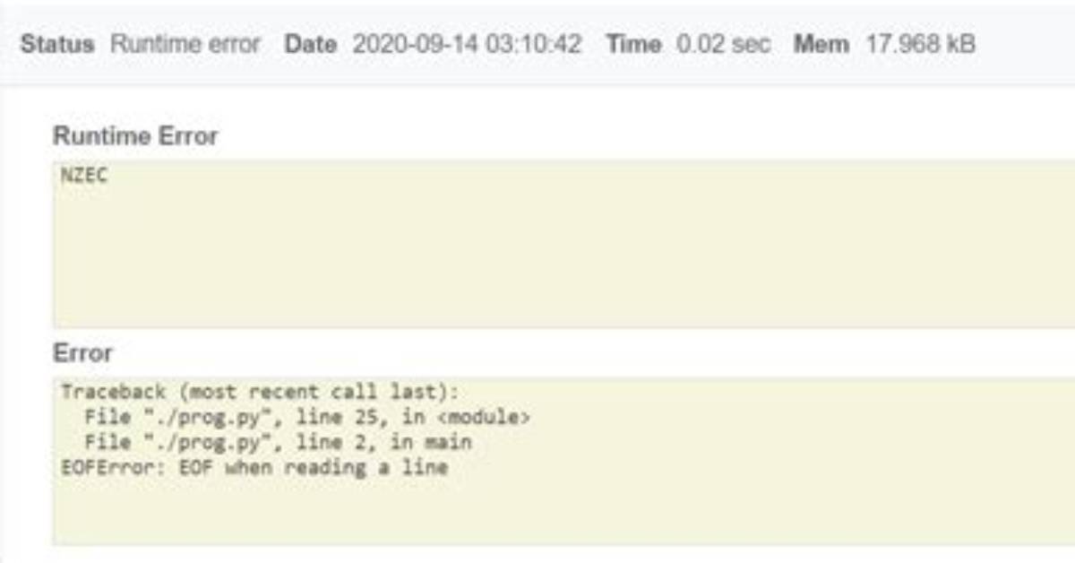 Python Eof Error When Reading Input