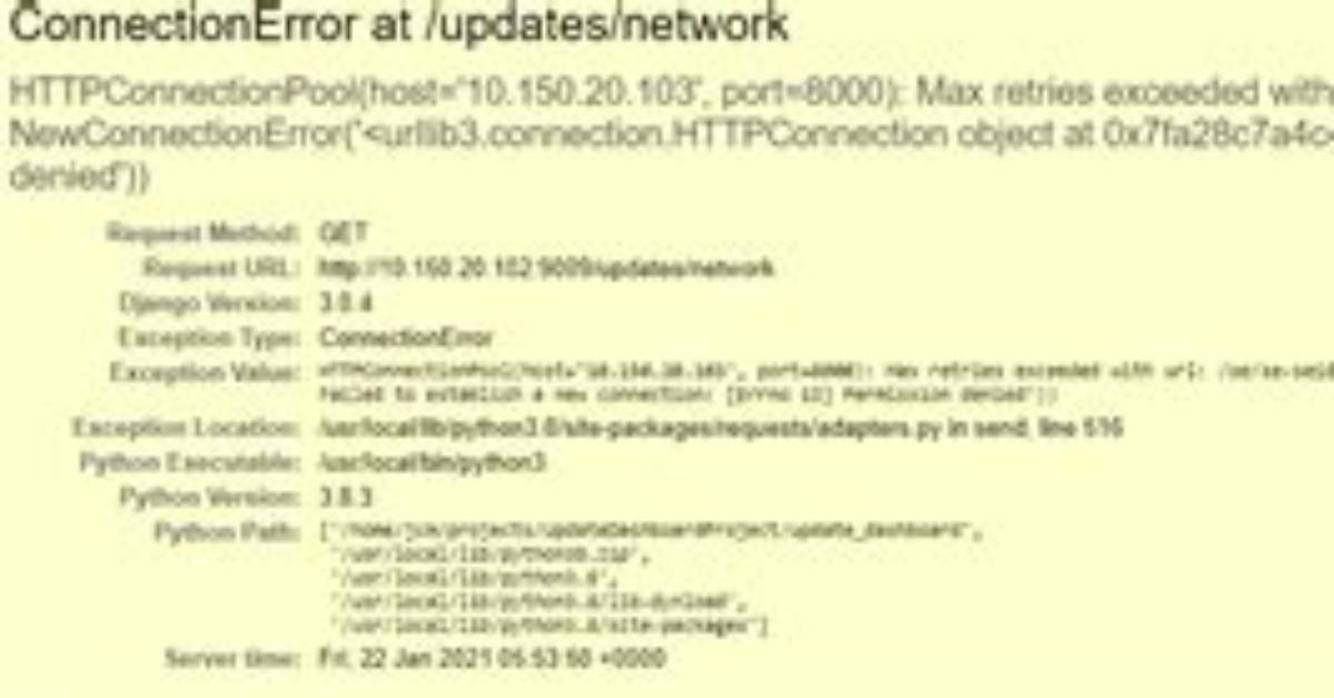 Python Httpconnectionpool Failed to Establish a New Connection: [Errno 11004] Getaddrinfo Failed