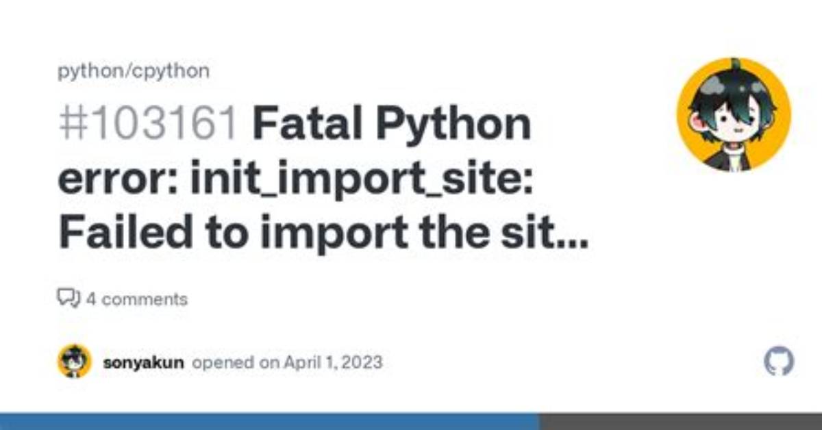Python Import Site Failed