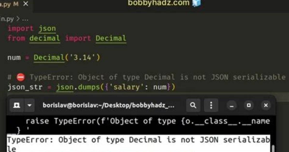 Python Json Serialize a Decimal Object