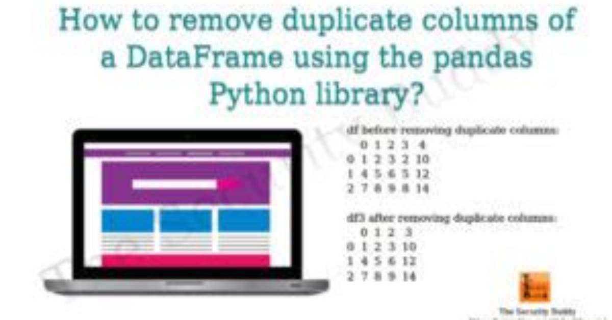 Python Pandas Remove Duplicate Columns