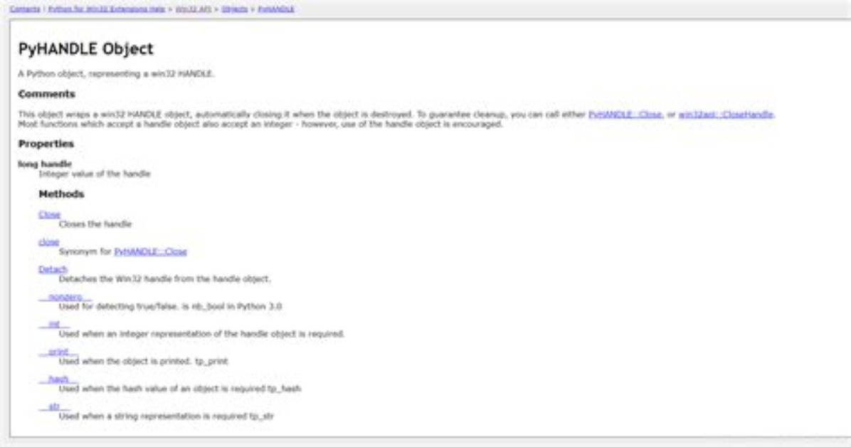 Python Pyhandle Object in Win32Gui