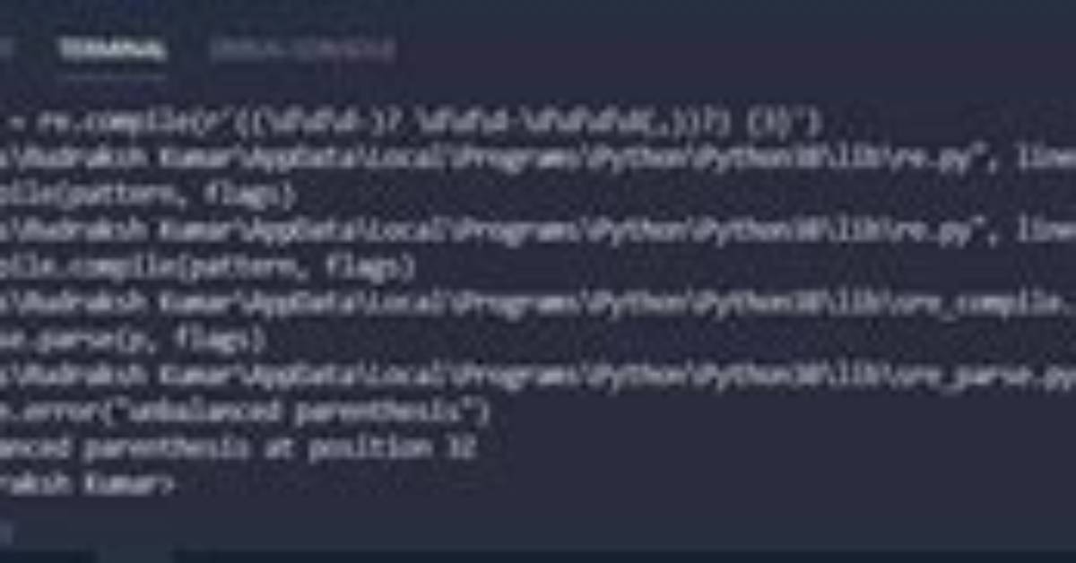 Python Regex Error: Unbalanced Parenthesis