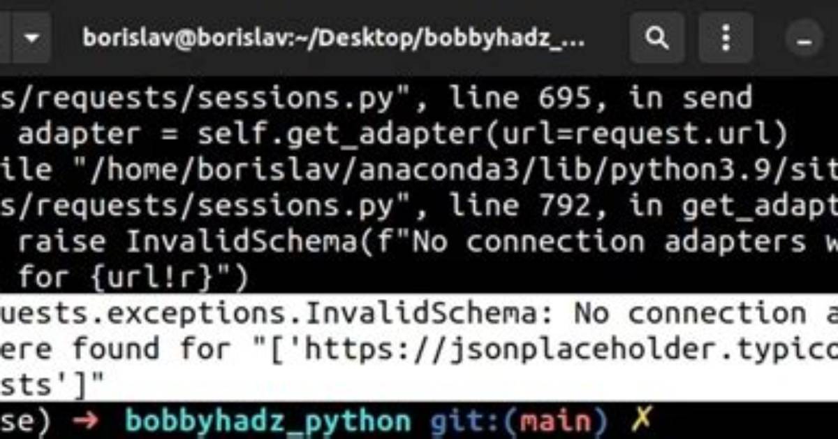 Python Requests - No Connection Adapters