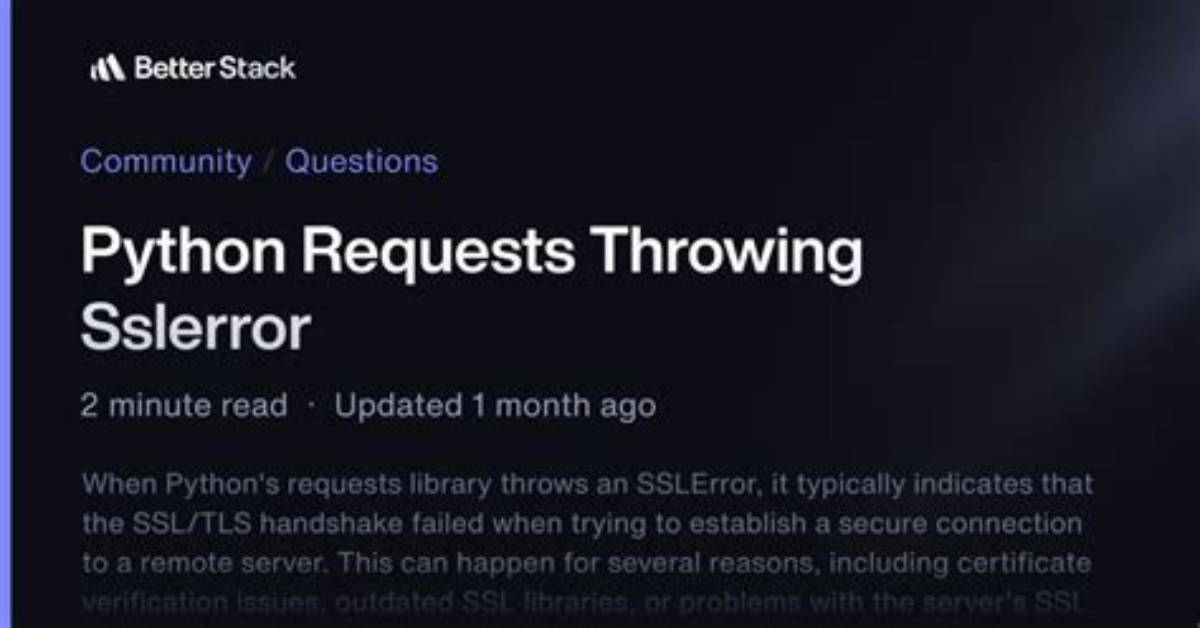 Python Requests Throwing Sslerror