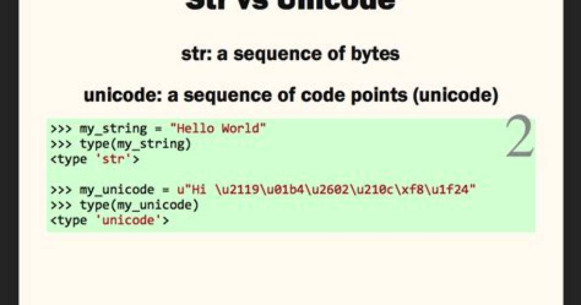 Python Str vs Unicode Types