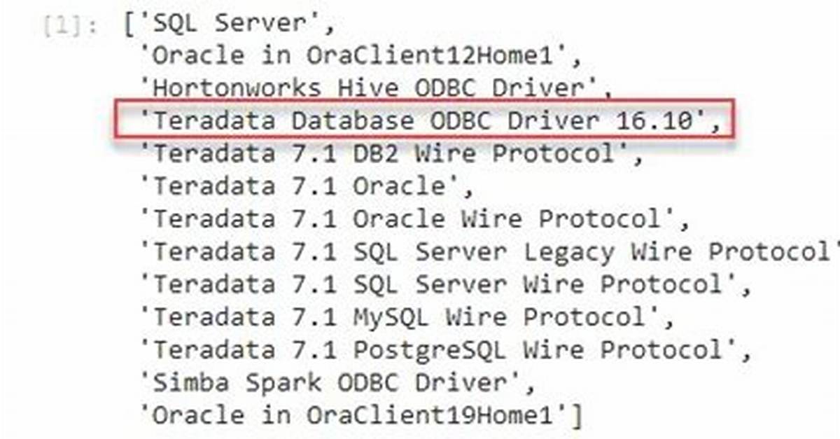 Python Teradata Uda Exec Odbc Connection Issue