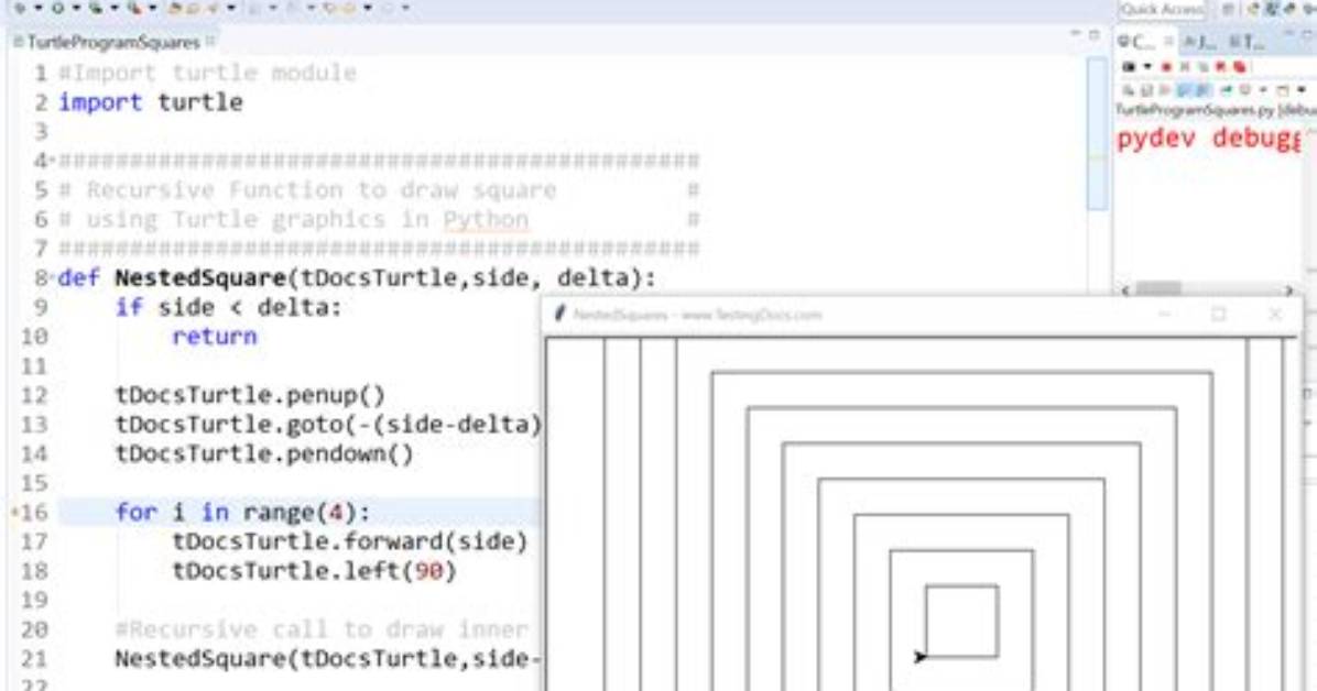 Python Turtle Nested Squares - How to Fix the Second Square Extra Shift?