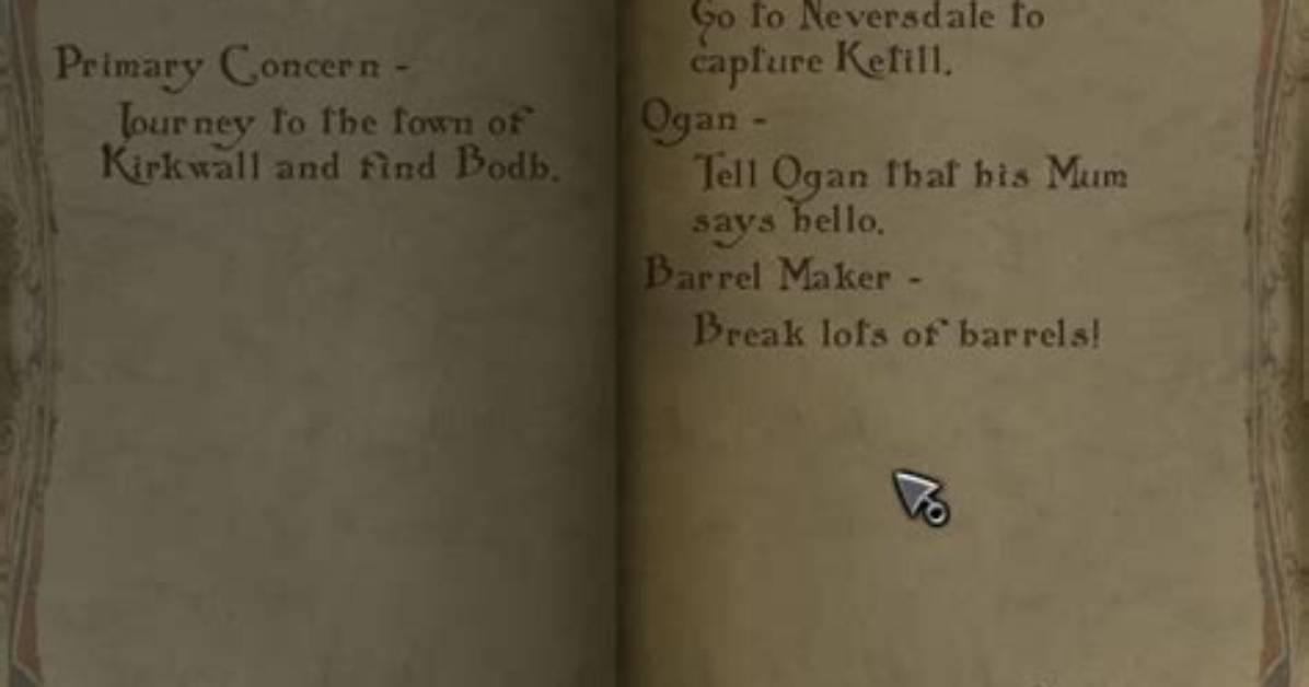 Quest List for the Bard's Tale Iv: Barrows Deep