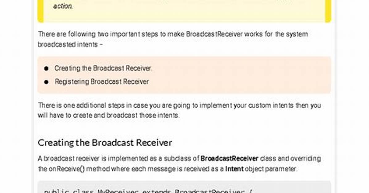 Question: How Broadcast Receiver Is Implemented in Android?