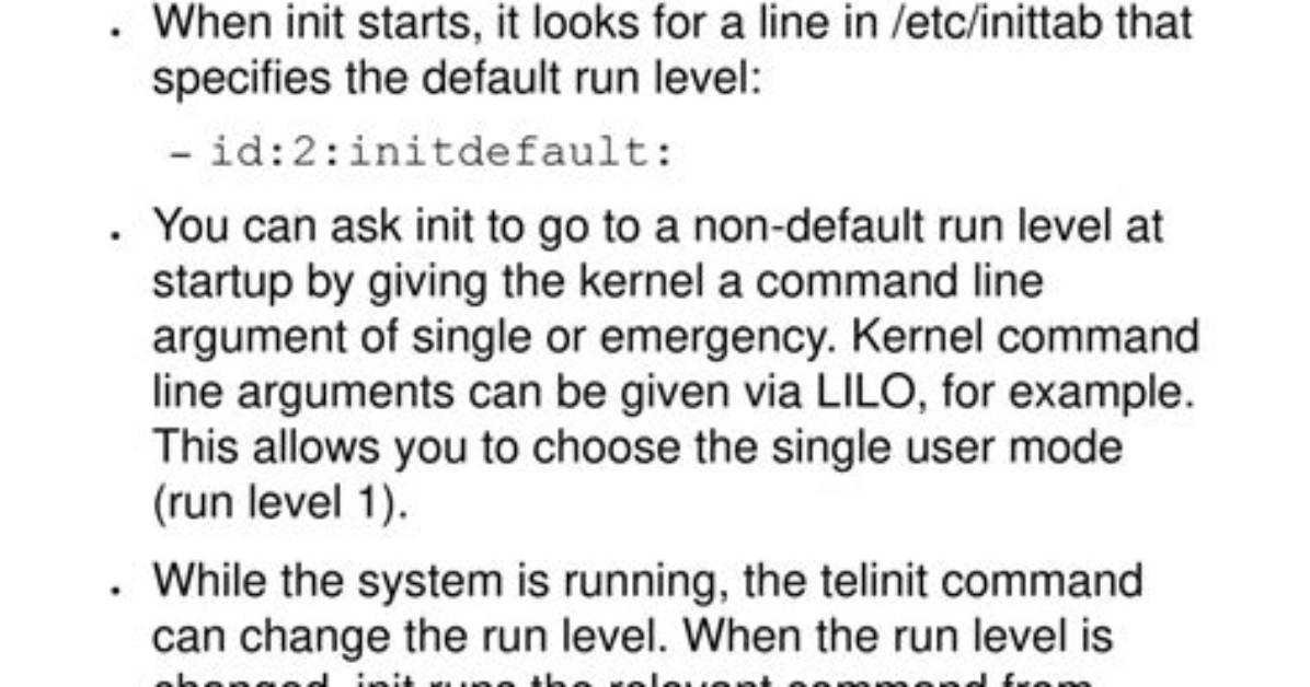 Question: How Do I Change Runlevel on Linux 7?