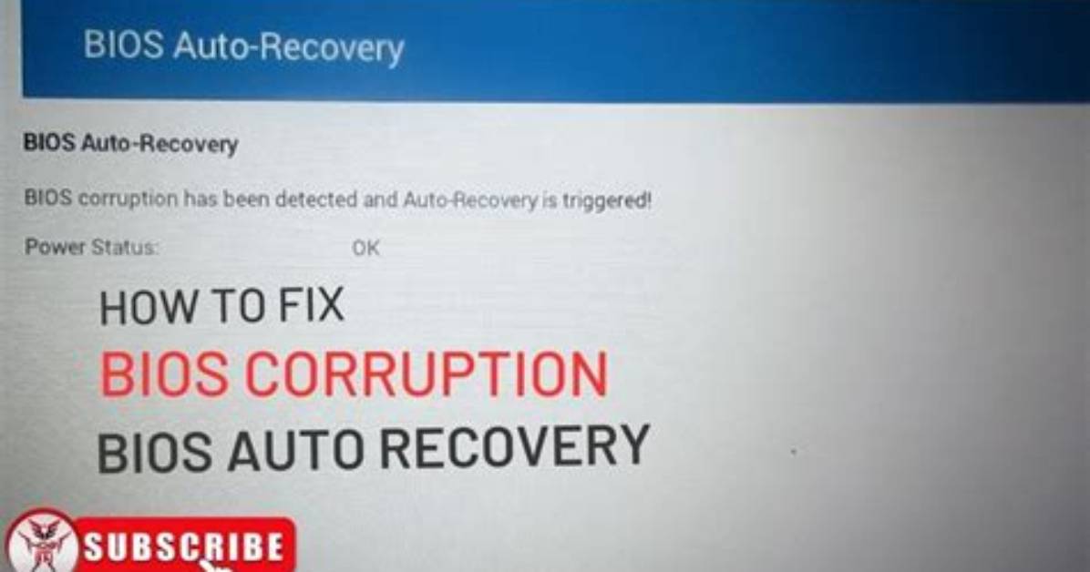 Question: How Do I Fix Bios Corruption Failure?