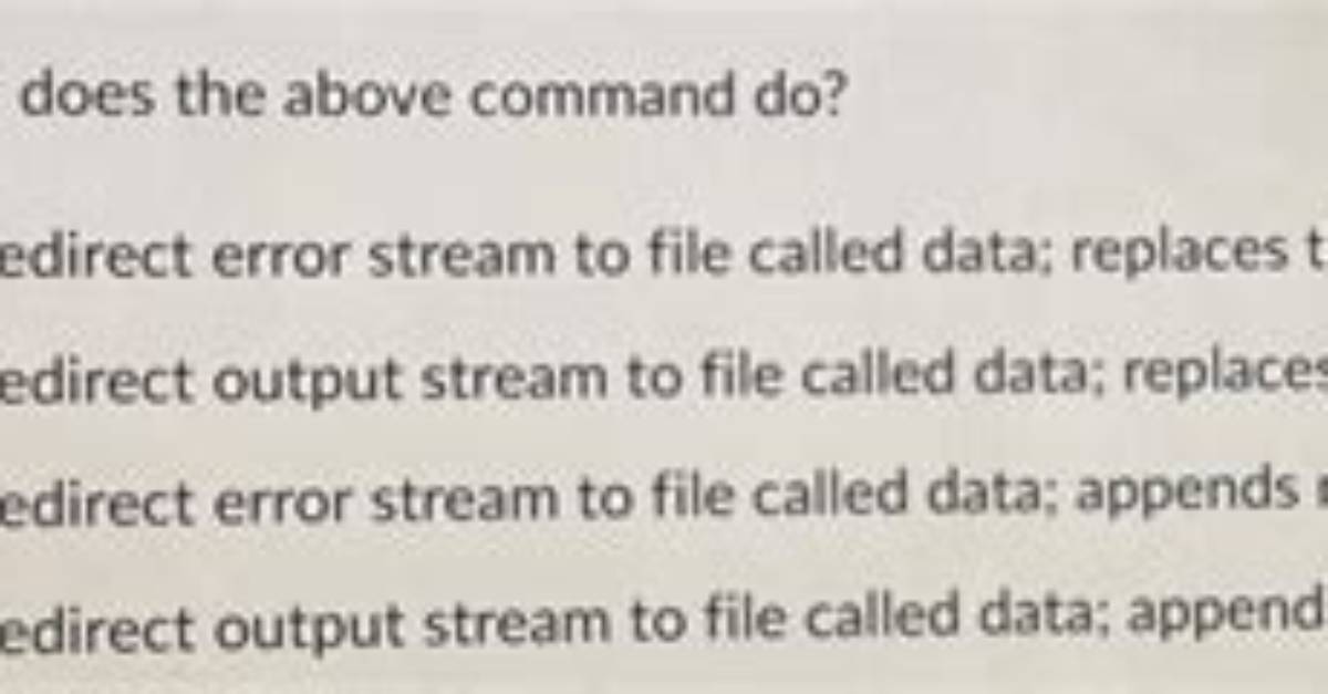 Question: How Do I Redirect Output in Unix?