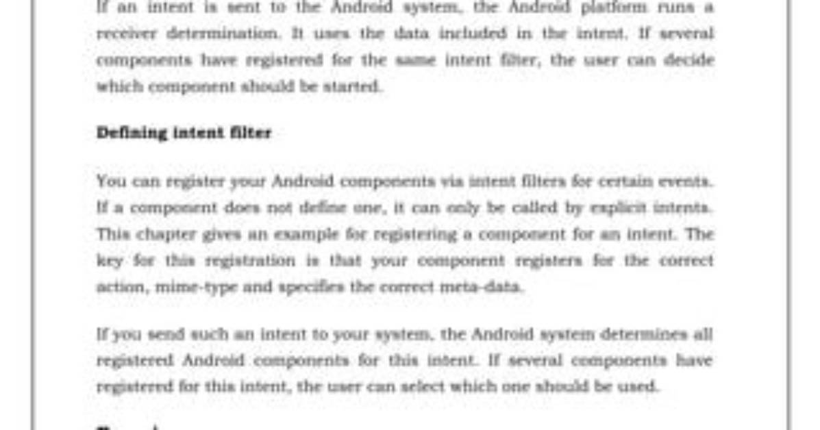 Question: How Does Android Define Intent?