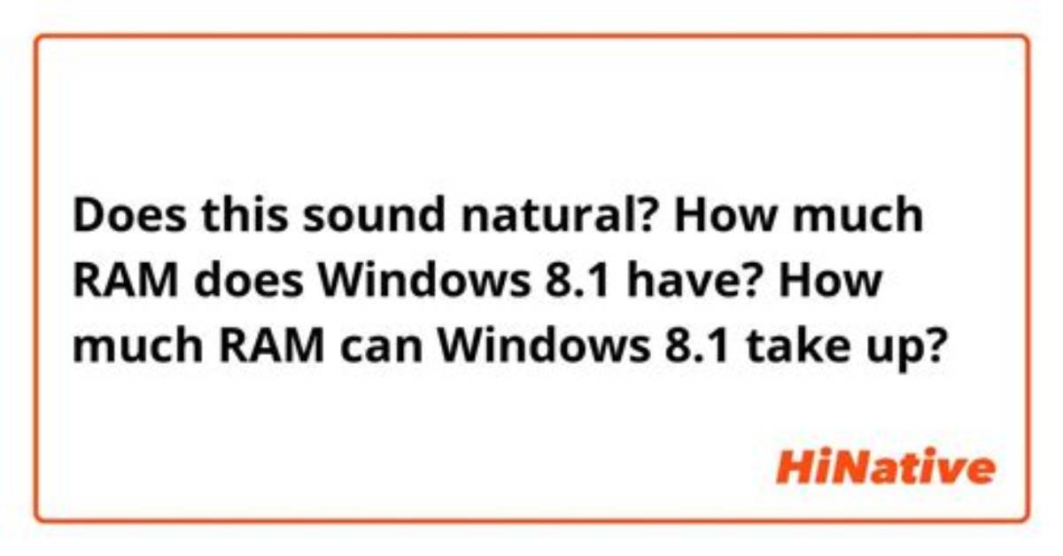 Question: How Much Ram Does Windows 8 Require?