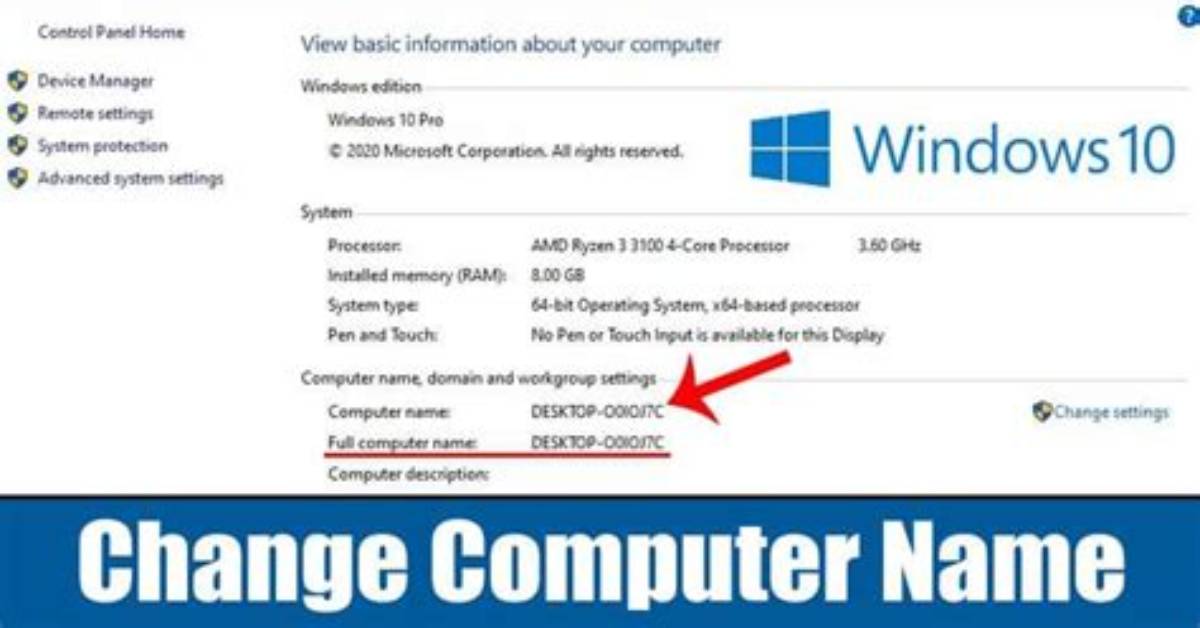 Question: How to Change Computer Name Windows 7?