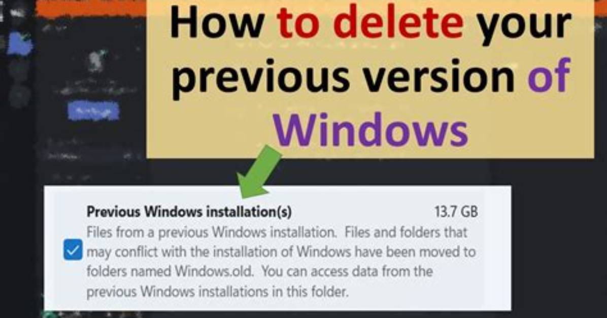 Question: How to Delete Previous Version of Windows?