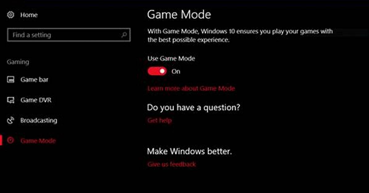 Question: How to Disable Game Mode Windows 10?