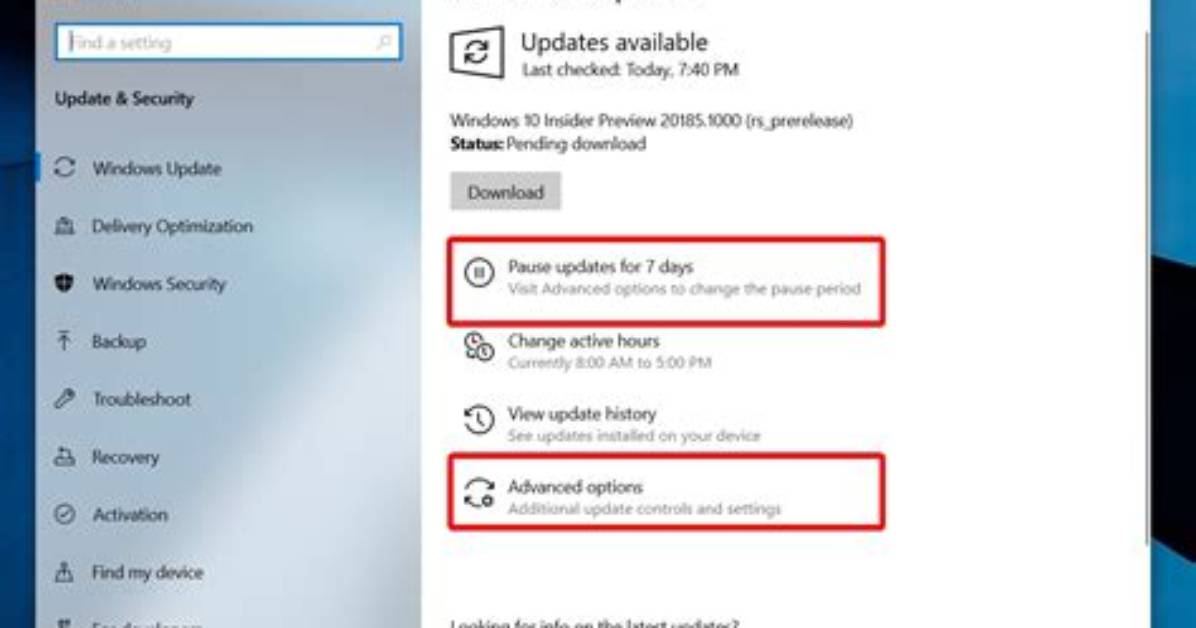 Question: How to Pause a Windows Update?