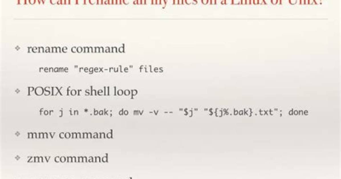 Question: How to Rename Files Linux?