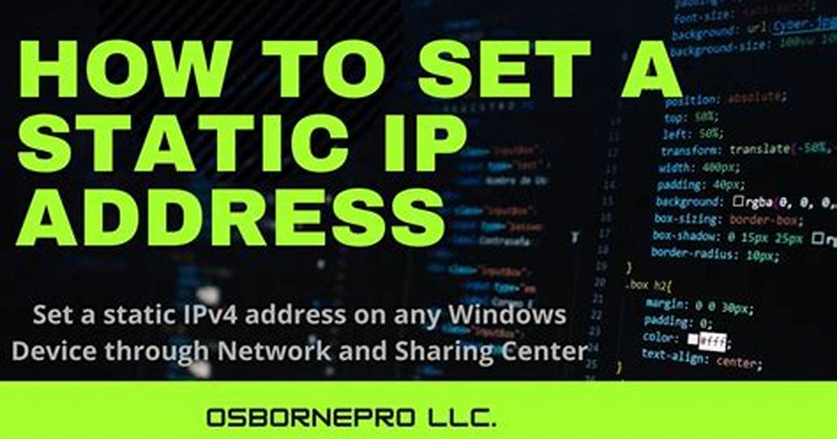 Question: How to Set a Static Ip Windows 10?