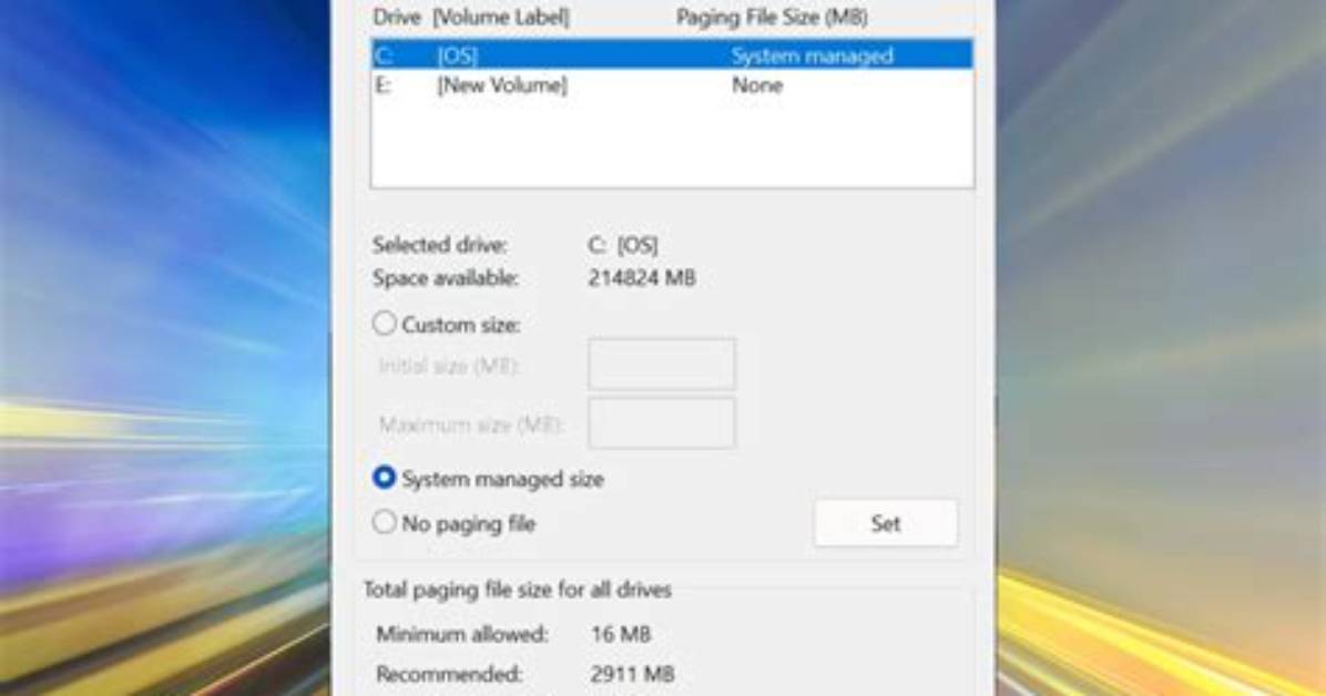 Question: What Should Virtual Memory Be Set at Windows 7?