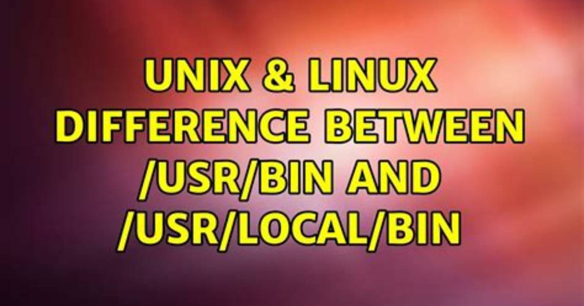 Question: Where Is Usr Local Bin Linux?