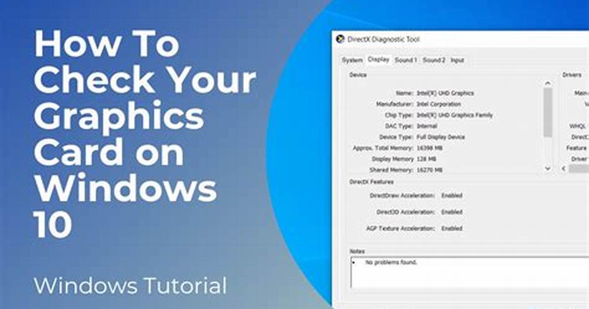 Question: Windows 10 How to Check Graphics Card?