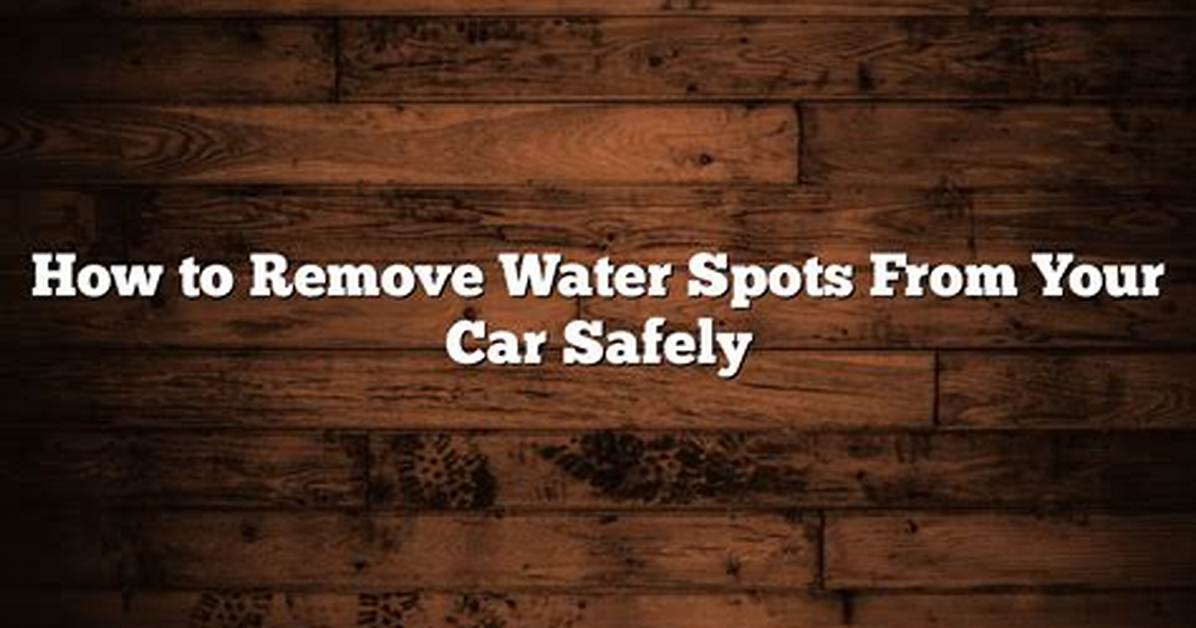 Quick Answer: How to Remove Water Spots from Windows?