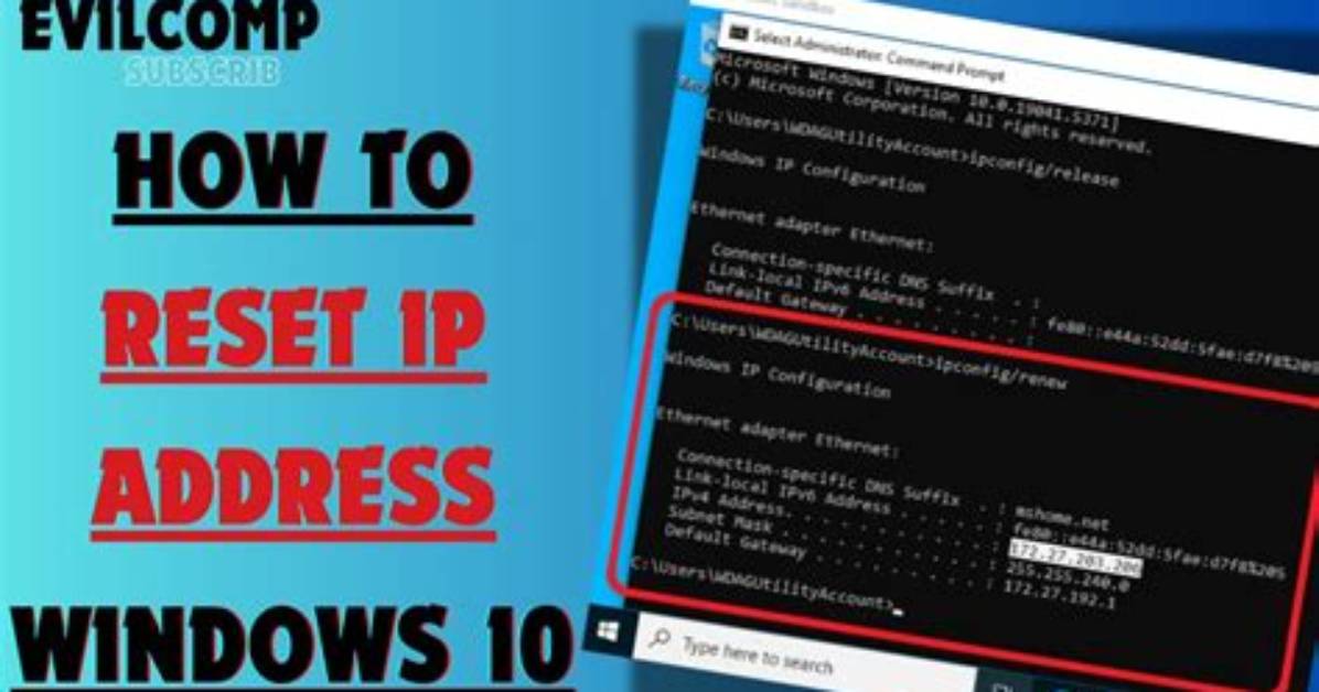 Quick Answer: How to Reset Ip Address Windows 10?