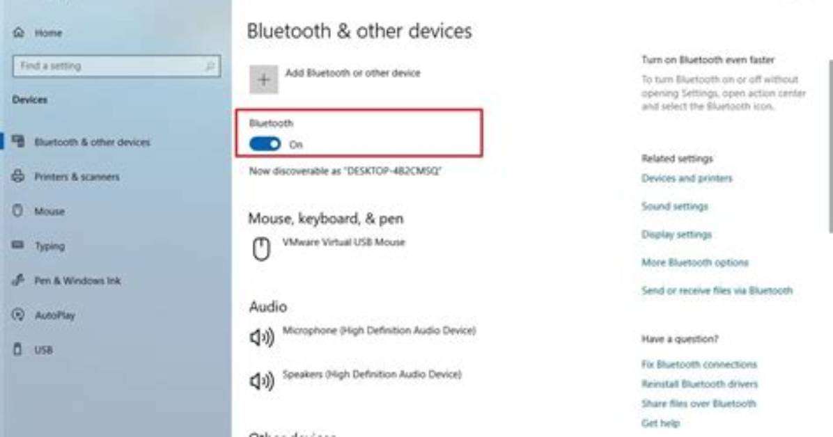 Quick Answer: How to Turn on Bluetooth Windows 10?