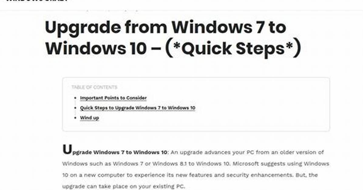 Quick Answer: How to Upgrade Windows 7 to Windows 10?