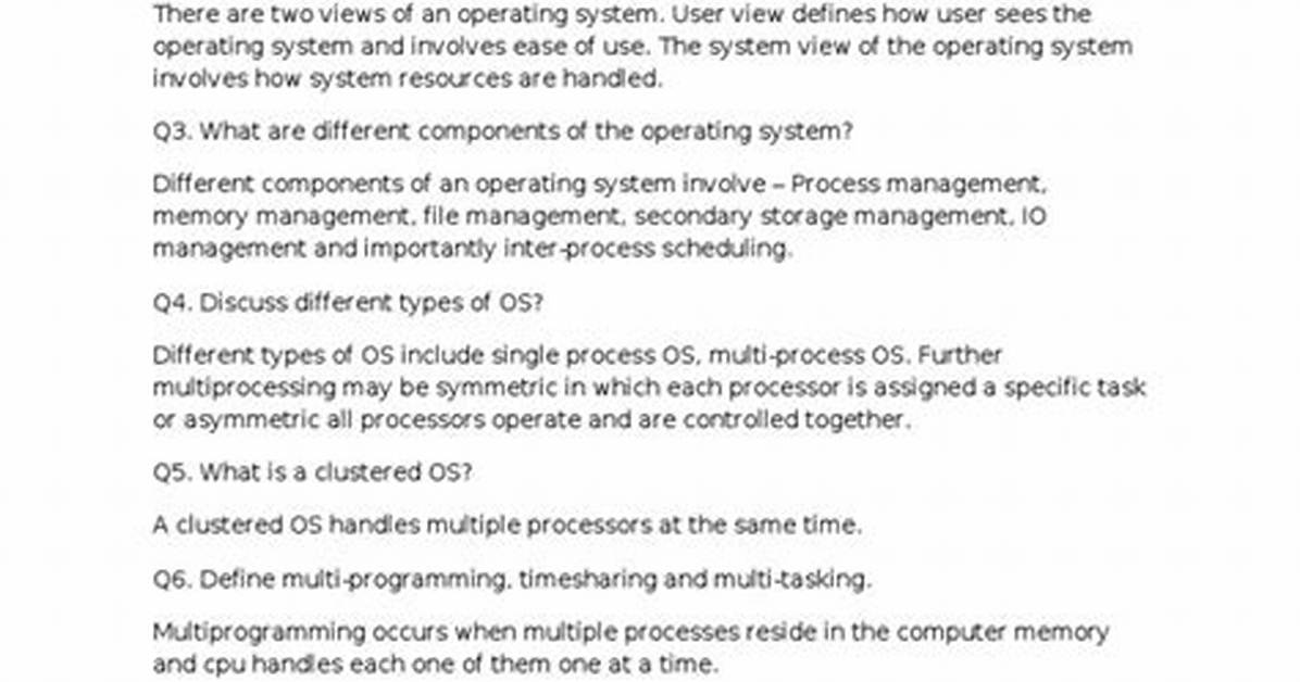 Quick Answer: What Is a Operating System?
