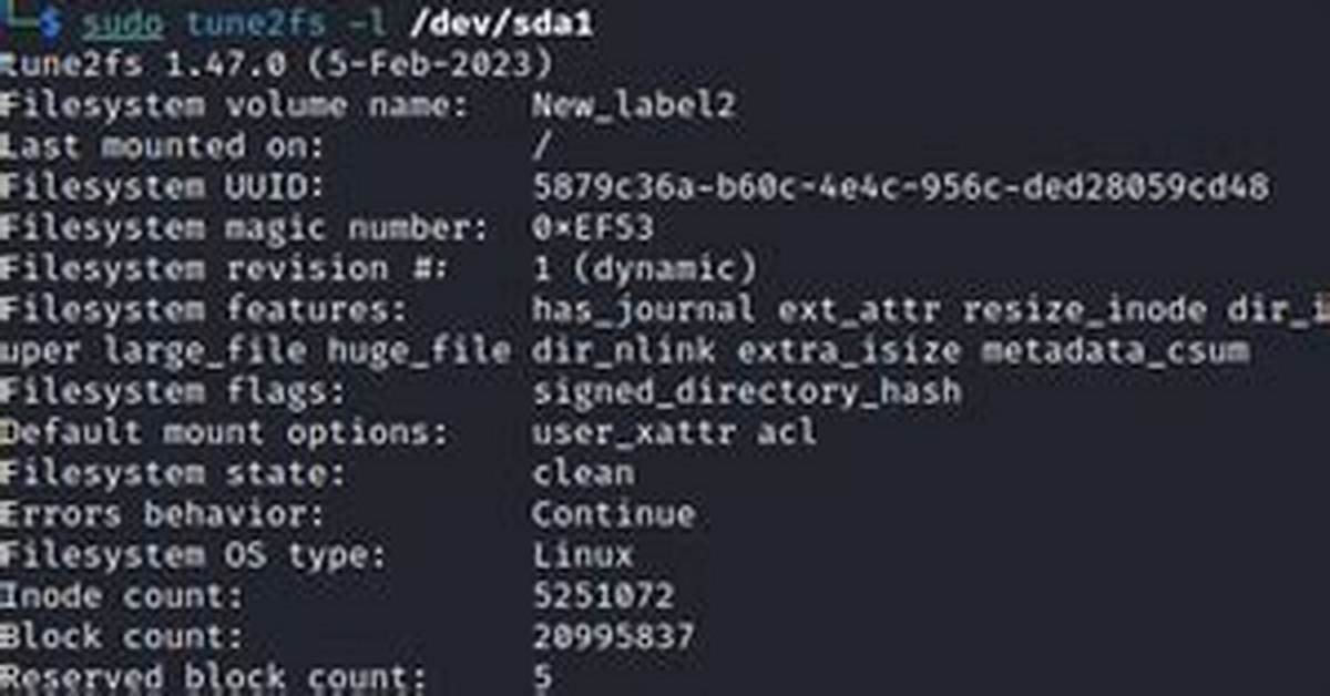 Quick Answer: What Is Tune2Fs in Linux?