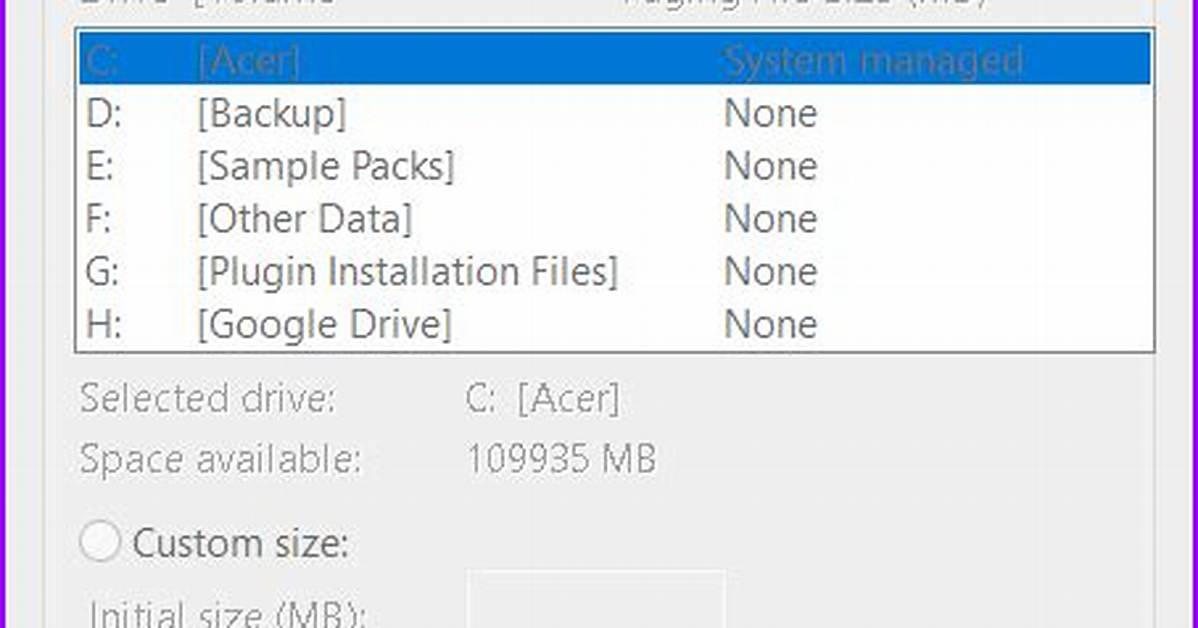 Quick Answer: What Should Paging File Size Be Windows 7?