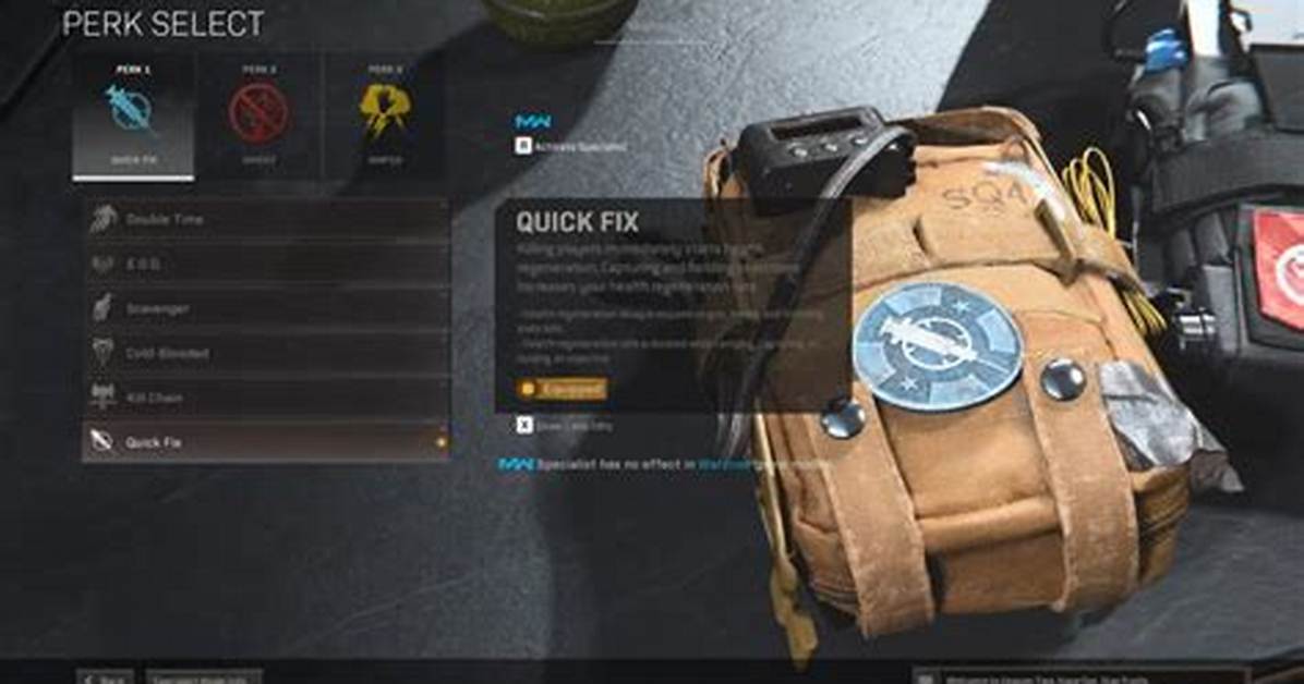 Quick Fix Perk Warzone - What Does It Do? Best Way to Use It