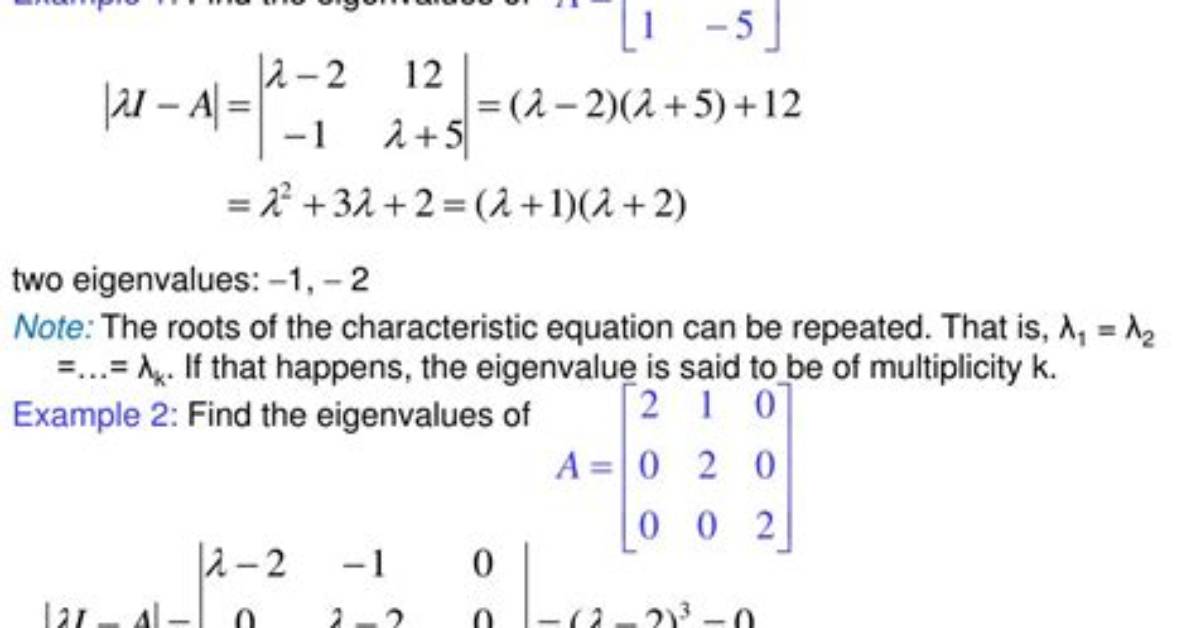 Quick Method for Finding Eigenvalues and Eigenvectors in a Symmetric $5 \Times 5$ Matrix?