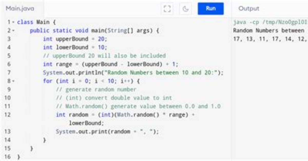 Random Numbers with Math. Random() in Java