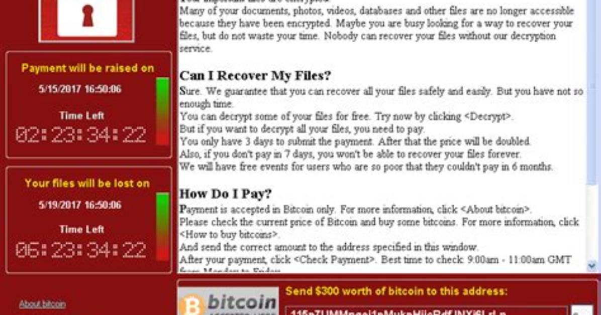Ransom. Wannacrypt