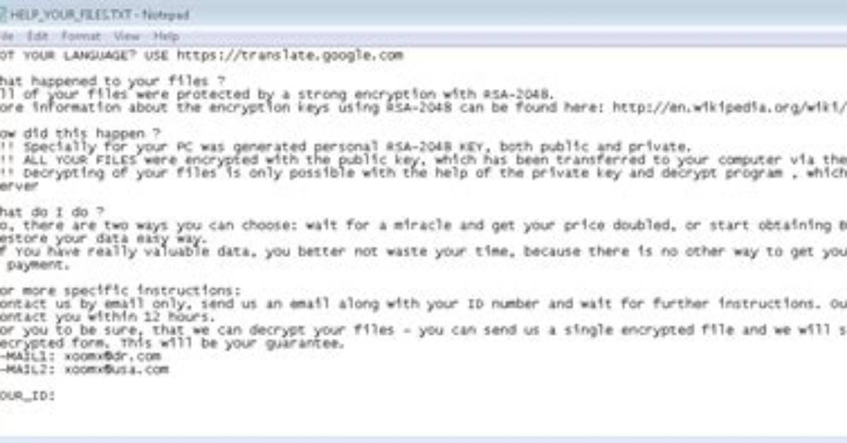 Ransom: Win32/Cryptomix. A