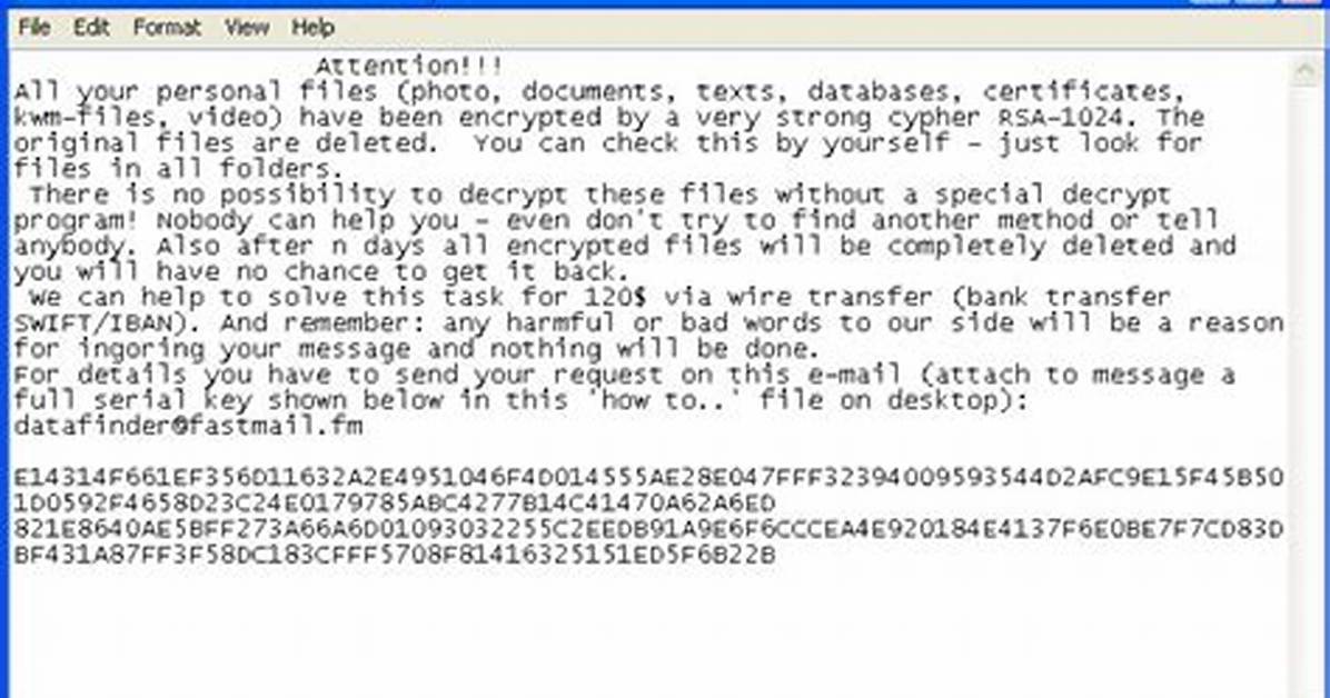 Ransom: Win32/Gpcode. A
