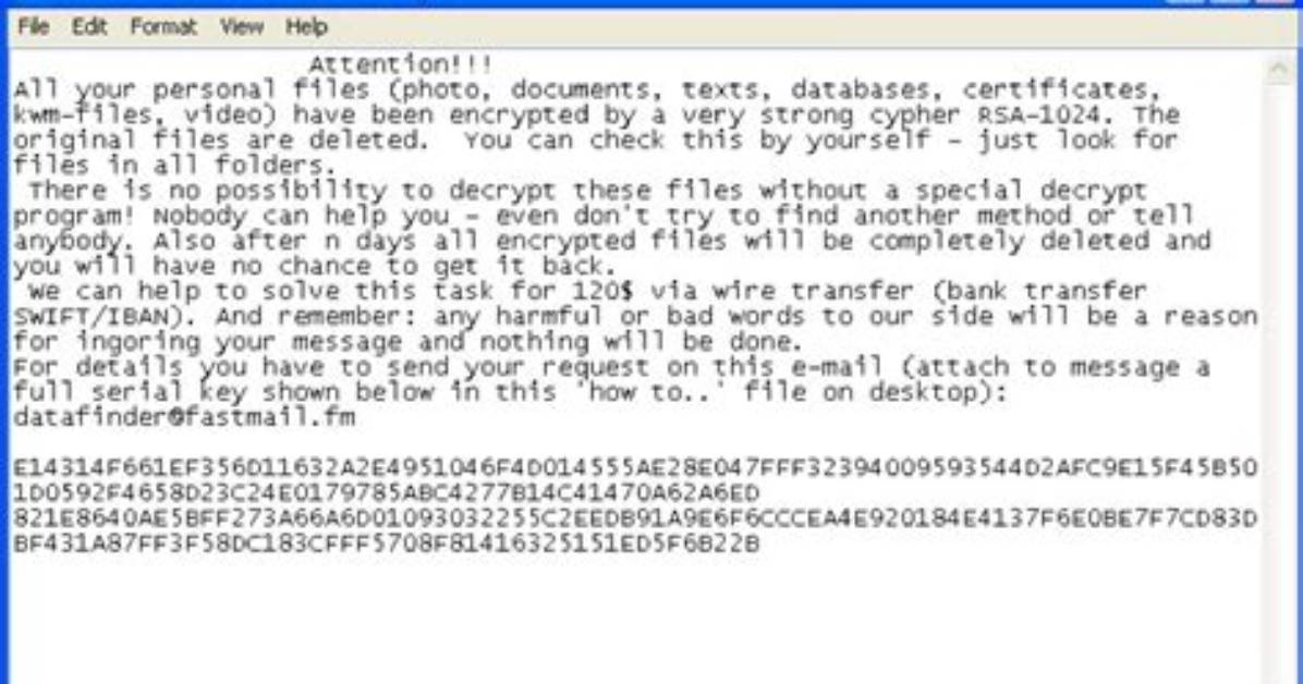 Ransom: Win32/Gpcode. C