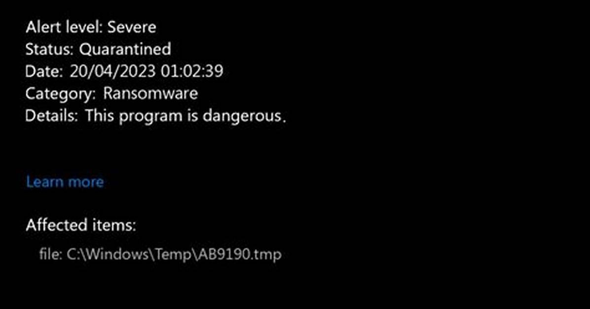 Ransom: Win32/Megacortex. A