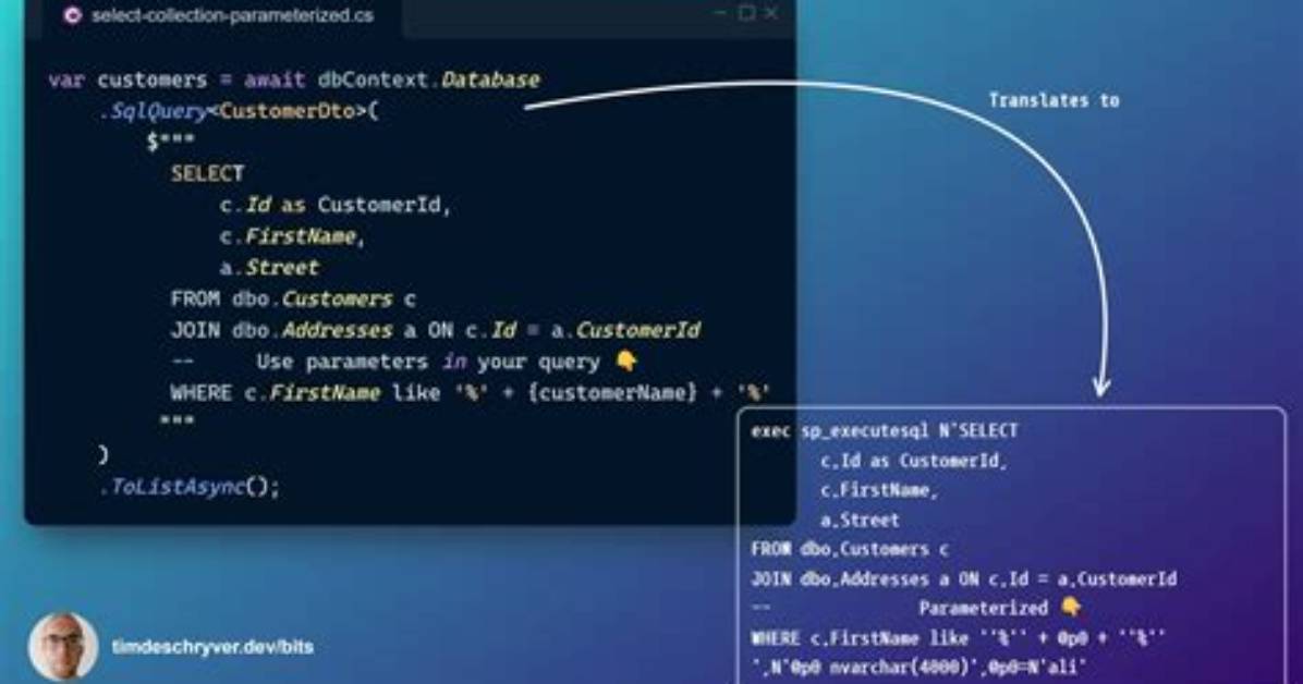 Raw Sql Query Without Dbset - Entity Framework Core