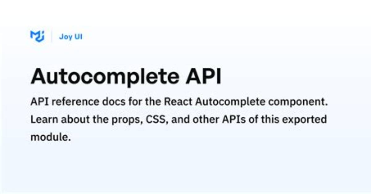 React - Autocomplete Calling Api