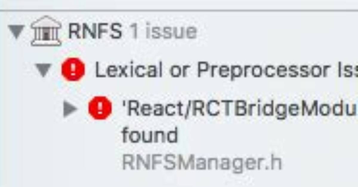 `React/Rctbridgemodule. H` File Not Found