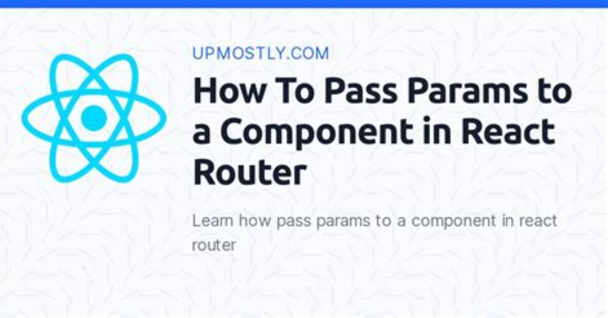 React Router Pass Param to Component