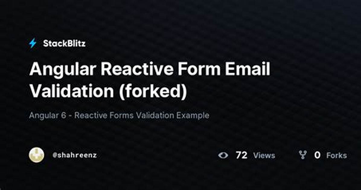 Reactive Form Email Validation in Angular 7